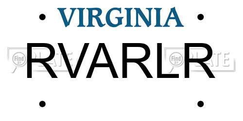 RVARLR Virginia License Plate
