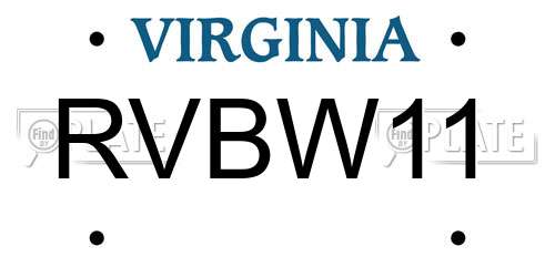RVBW11 Virginia License Plate