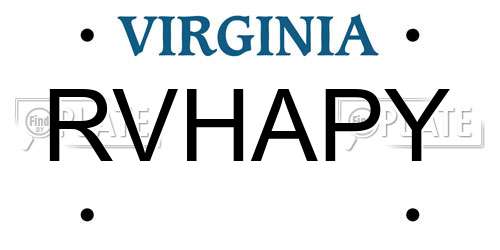 RVHAPY Virginia License Plate