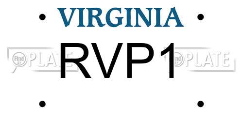 RVP1 Virginia License Plate