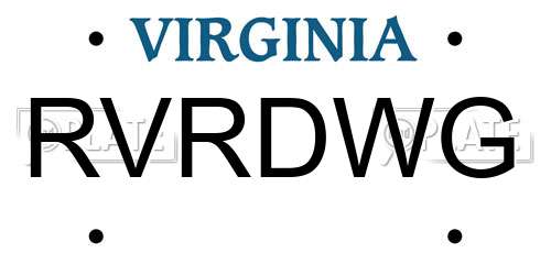 RVRDWG Virginia License Plate