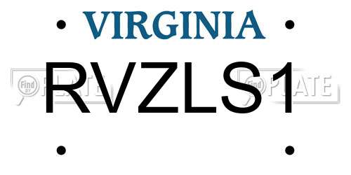 RVZLS1 Virginia License Plate