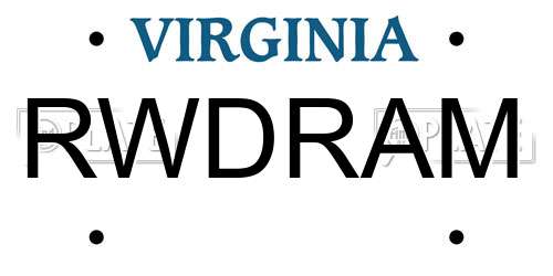 RWDRAM Virginia License Plate