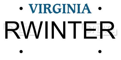 RWINTER Virginia License Plate