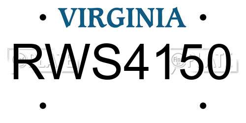 RWS4150 Virginia License Plate