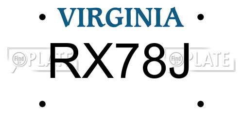 RX78J Virginia License Plate