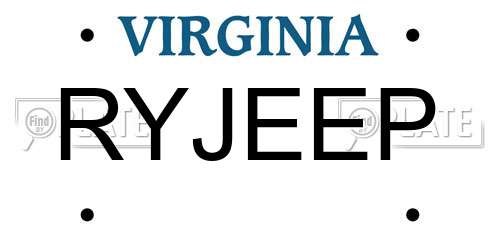 RYJEEP Virginia License Plate