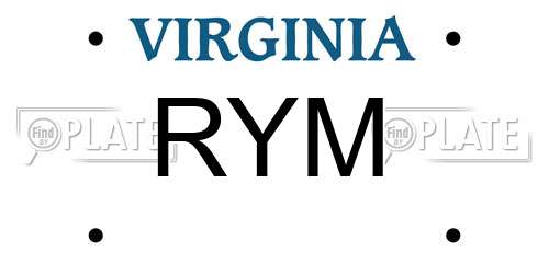 RYM Virginia License Plate
