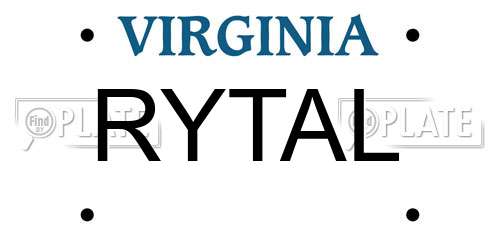 RYTAL Virginia License Plate