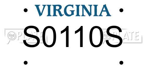 S0110S Virginia License Plate