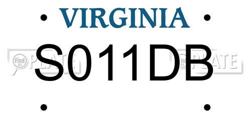 S011DB Virginia License Plate