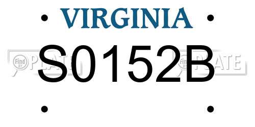 S0152B Virginia License Plate