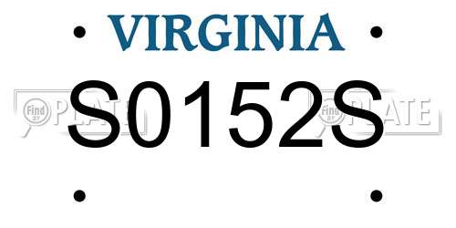 S0152S Virginia License Plate