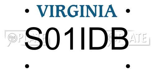 S01IDB Virginia License Plate