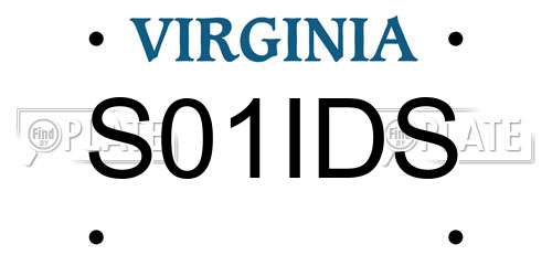 S01IDS Virginia License Plate