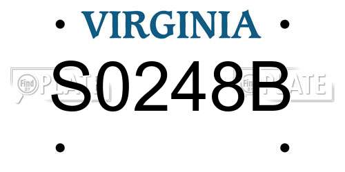 S0248B Virginia License Plate