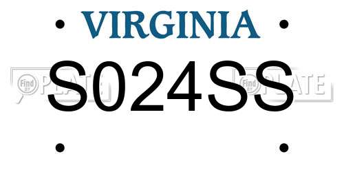 S024SS Virginia License Plate