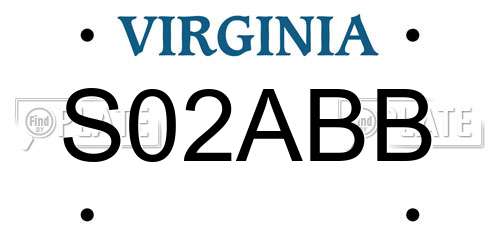 S02ABB Virginia License Plate