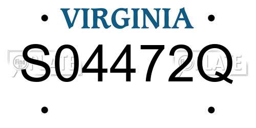 S04472Q Virginia License Plate