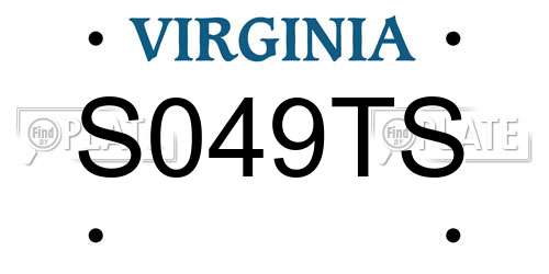 S049TS Virginia License Plate