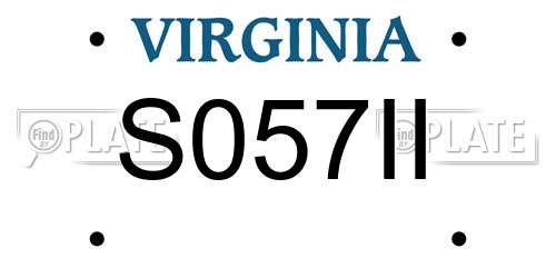 S057II Virginia License Plate