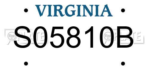 S05810B Virginia License Plate