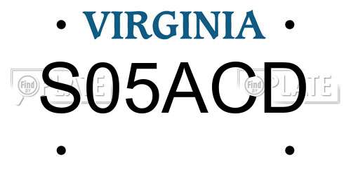 S05ACD Virginia License Plate
