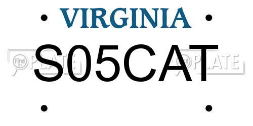 S05CAT Virginia License Plate