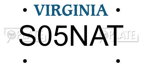 S05NAT Virginia License Plate