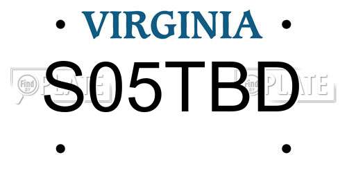 S05TBD Virginia License Plate
