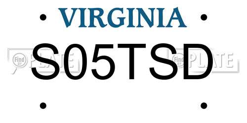 S05TSD Virginia License Plate