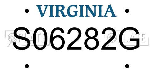 S06282G Virginia License Plate