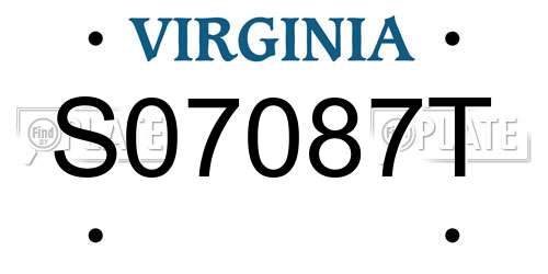S07087T Virginia License Plate