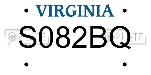 S082BQ Virginia License Plate