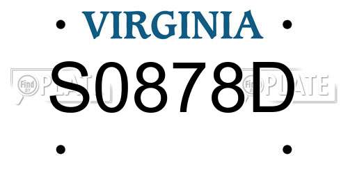 S0878D Virginia License Plate