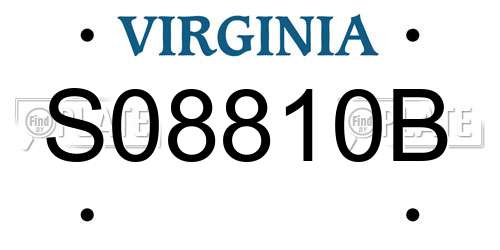 S08810B Virginia License Plate