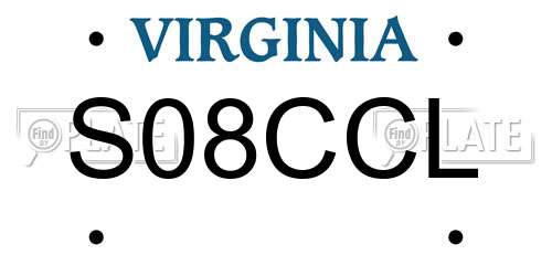 S08CCL Virginia License Plate