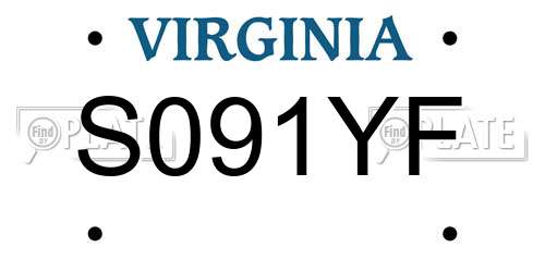 S091YF Virginia License Plate