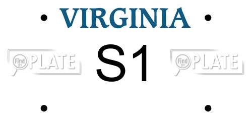 S1 Virginia License Plate