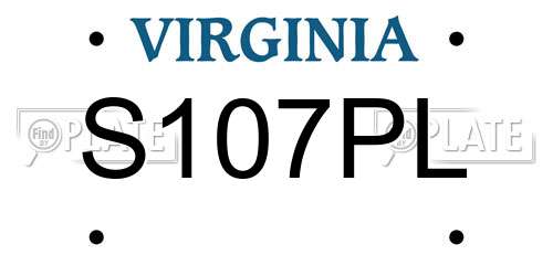 S107PL Virginia License Plate