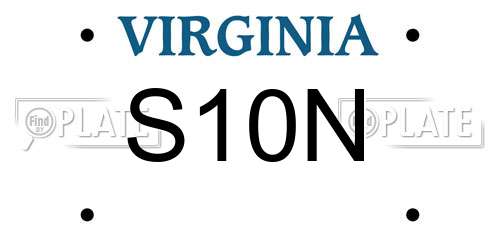 S10N Virginia License Plate