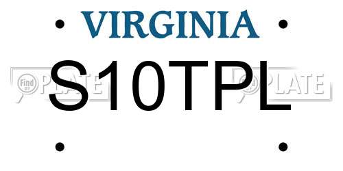 S10TPL Virginia License Plate