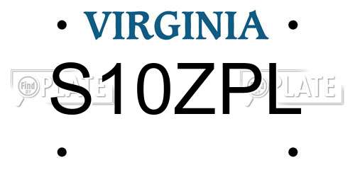 S10ZPL Virginia License Plate