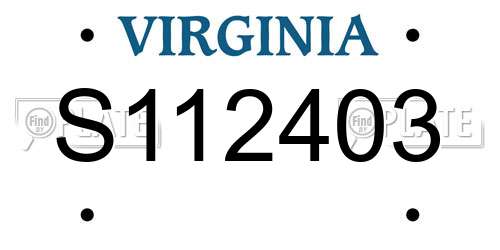 S112403 Virginia License Plate