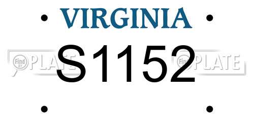 S1152 Virginia License Plate
