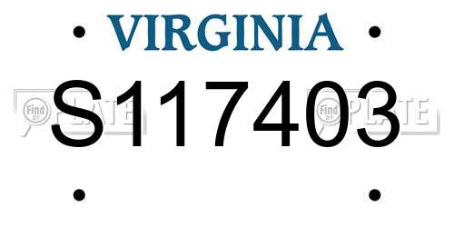 S117403 Virginia License Plate