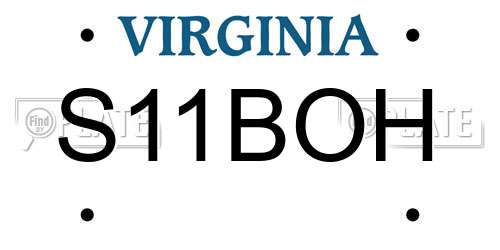 S11BOH Virginia License Plate