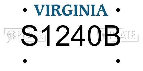 S1240B Virginia License Plate