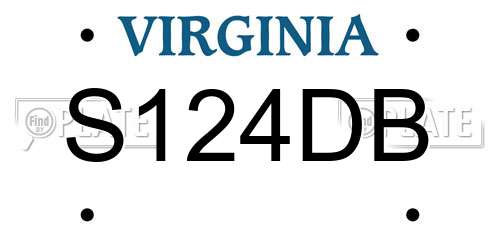 S124DB Virginia License Plate