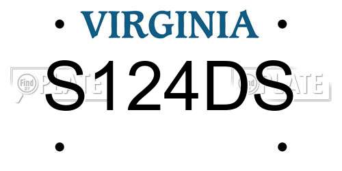S124DS Virginia License Plate